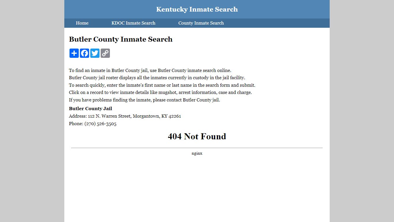 Butler County Inmate Search